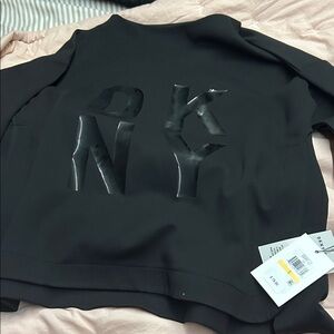 DKNY Charcoal Sweatshirt with Glossy Logo